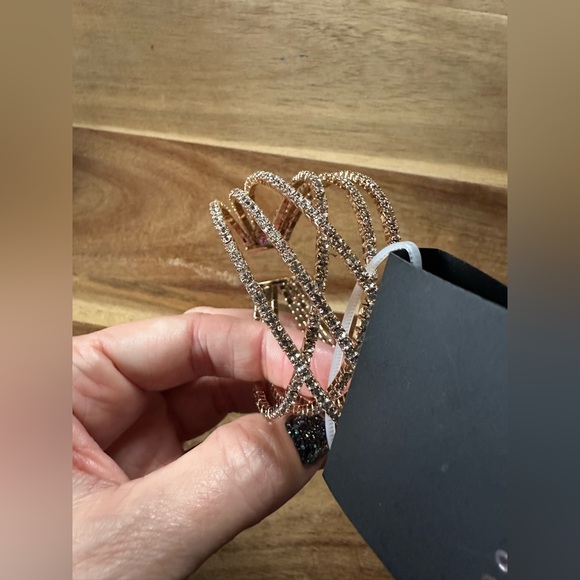 Windsor Gold Rhinestone Wire Cuff - Picture 4 of 6
